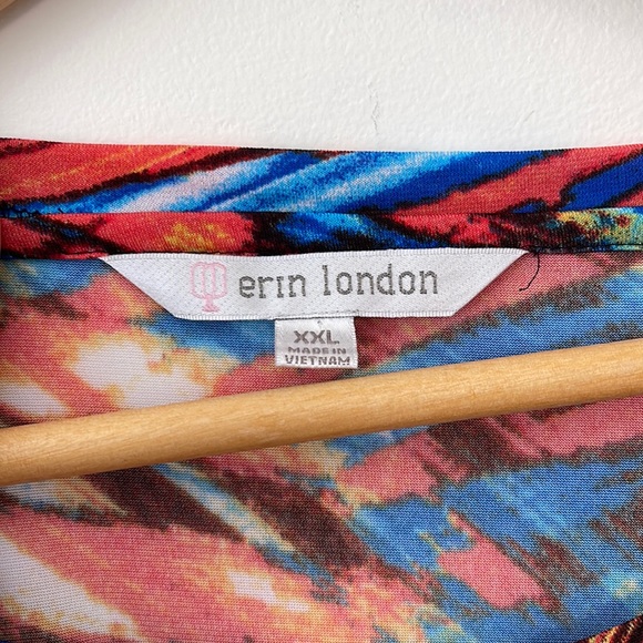 Erin London Women’s Tops multi color 3/4 sleeves blouse size XXL - Picture 5 of 8